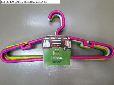 LOTE 5 PERCHA COLORES...