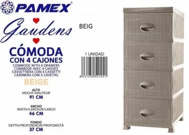COMODA 4 CAJONES GAUDENS BEIG