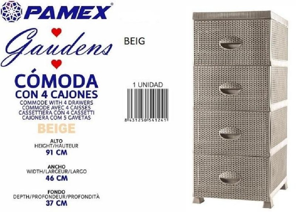 COMODA 4 CAJONES GAUDENS BEIG