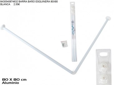 BARRA BAÑO ESQUINERA 80X80 BCA
