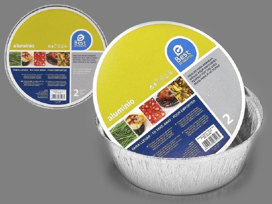 BANDEJA ALUMINIOX2 REDODA C/TAPA...