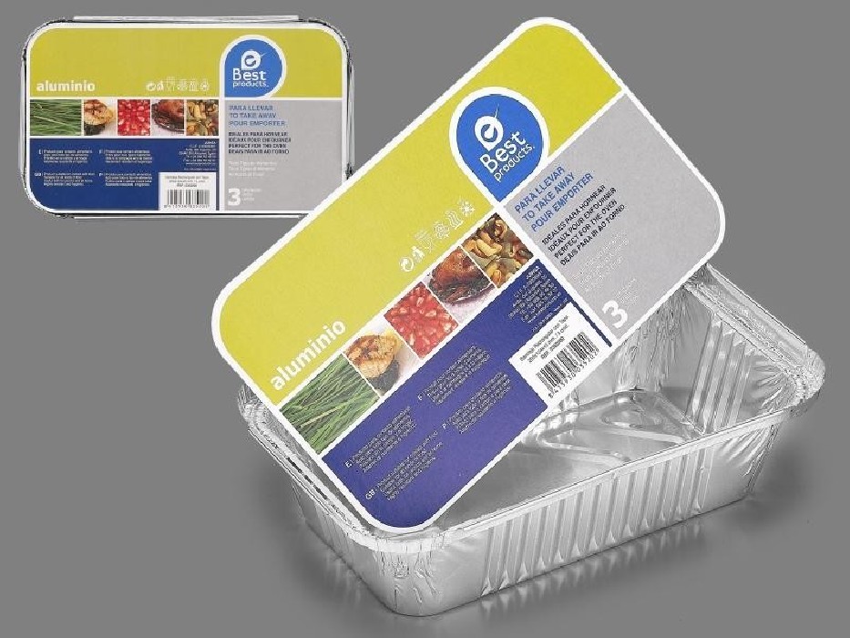 BANDEJA ALUMINIOX3 C/TAPA 20X12.4X4.8...