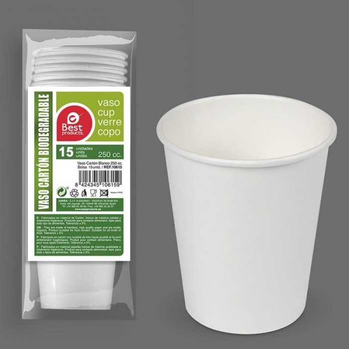 VASO CARTON BCO.X15 250CC 10615