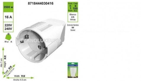 BASE AEREA SCHUKO 10/16 250V