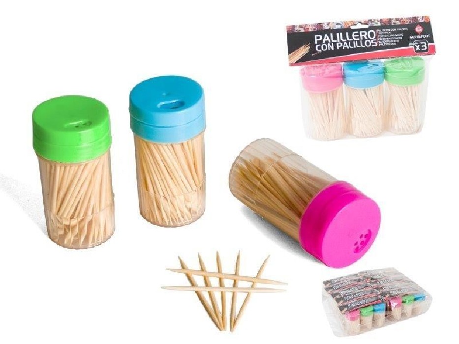 PALILLERO CON PALILLOS X3