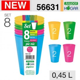 SET 8 VASOS PICNIC 0.45L 56631