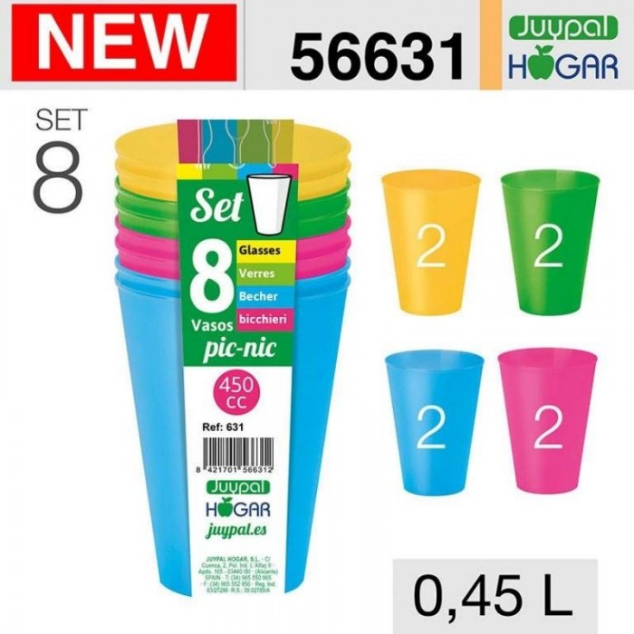SET 8 VASOS PICNIC 0.45L 56631