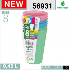 SET 8 VASOS 0.45CL  56931