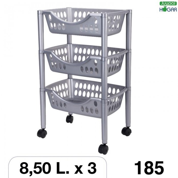 CARRO MULTIUSO 3 PISOS PLATA 66185