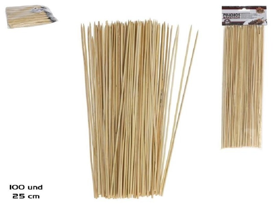 PINCHOS BAMBU BARBACOAX100 25CM
