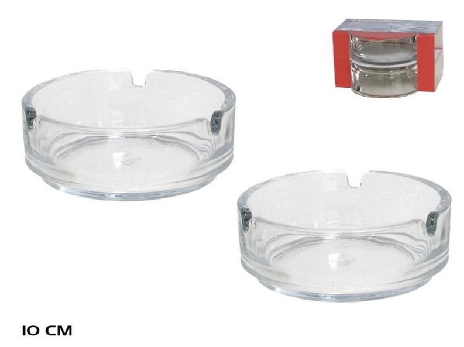 SET CENICERO X2 10 CM CRISTAL