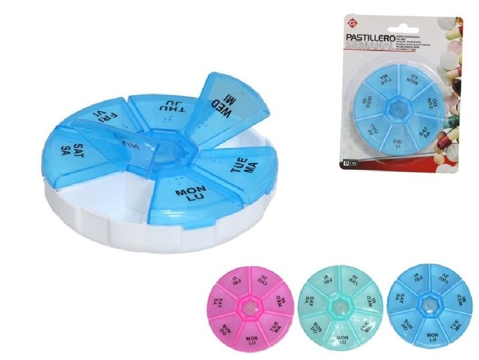 PASTILLERO SEMANAL 8.5CM PLASTICO