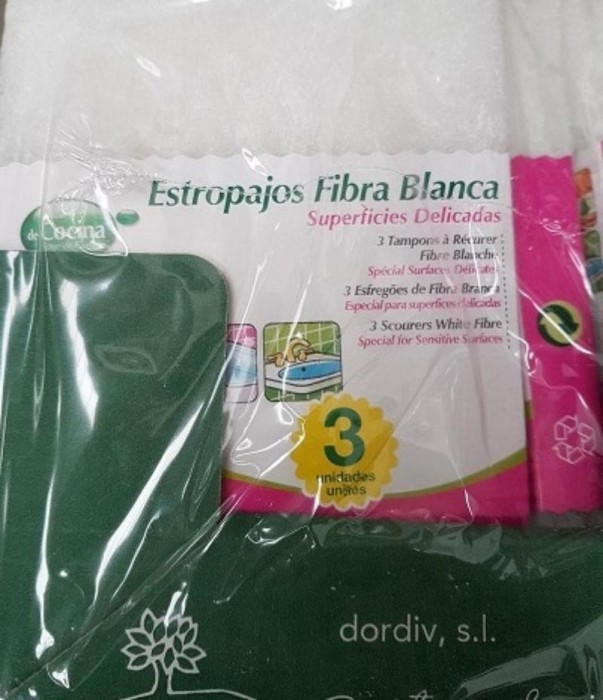 ESTROPAJOS FIBRA BLANCA 3 UN 38DORDIV