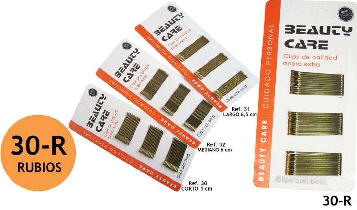 CLIP CORTO 5cm RUBIO(24UN)  RF.1120-R