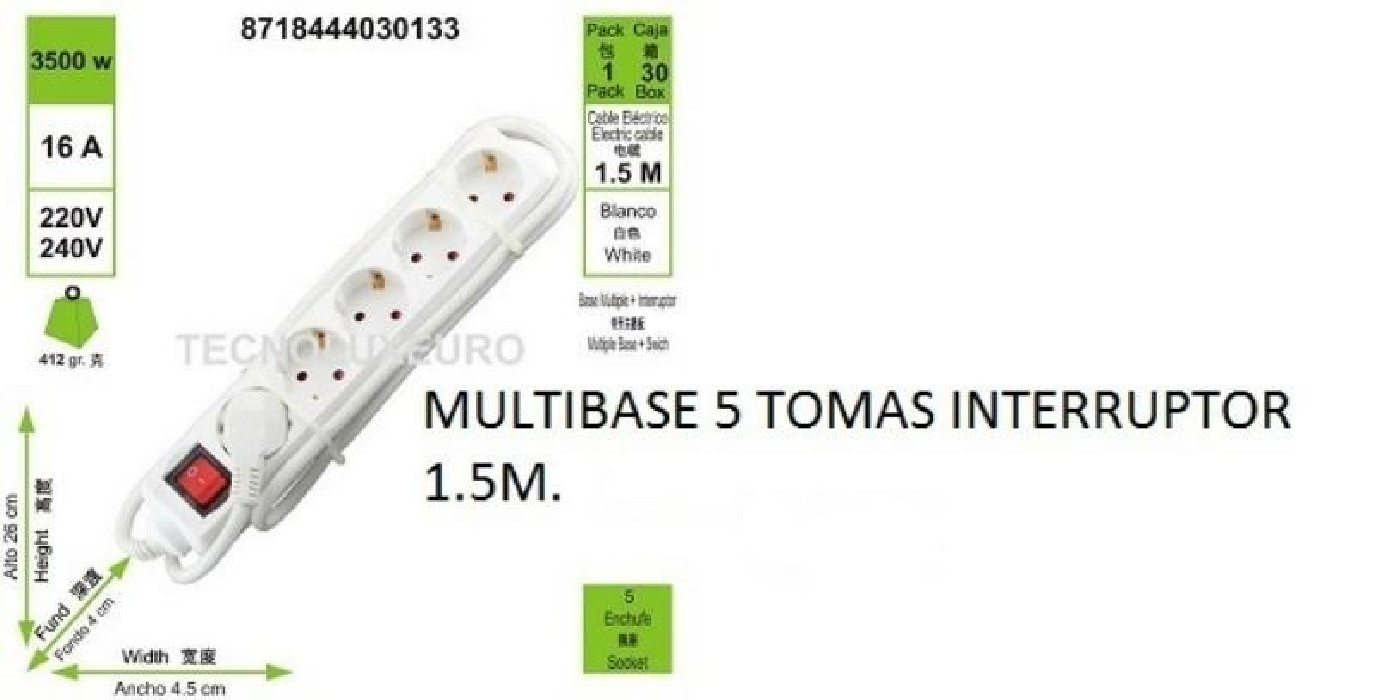 MULTIBASE 5 TOMAS INTERRUP. 1.5M.