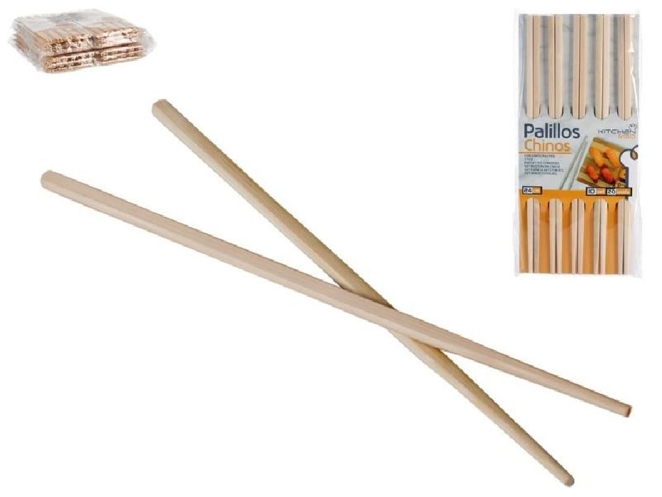 SET PALILLOS CHINOS 24CMX10 BAMBÚ
