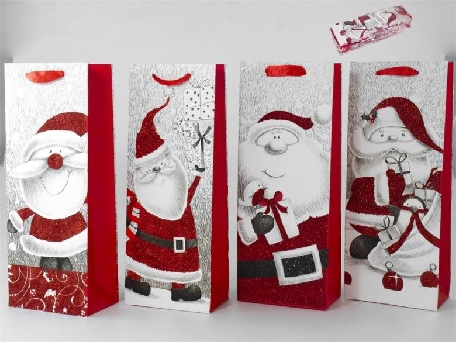 BOLSA REGALO BOT VINO SANTA 36X14X8,5