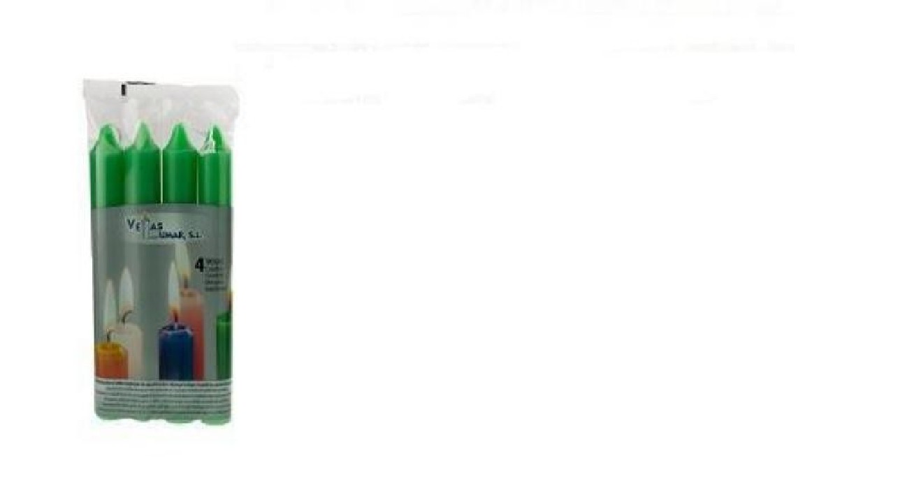 PACK 4 VELAS CILIND.VERDE 211803