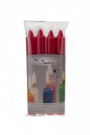 PACK 4 VELAS CILIND.ROJO...