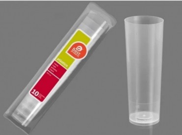 VASO TUBO TRANSP.X10 300cc...