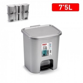 PAPELERA 7,5L CUBE PLATA...