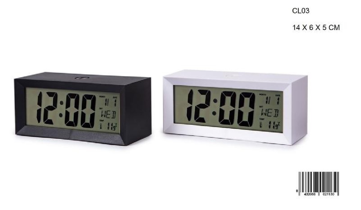 DESPERTADOR DIGITAL LUZ AZUL CL03