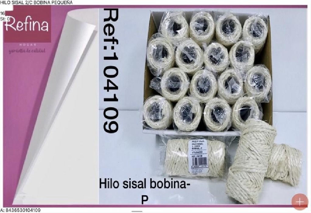 HILO SISAL 2 CABOS-BOBINA PEQ.