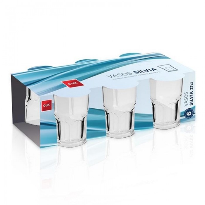 PACK 6 VASO AGUA SILVIA 27cl 50-0002