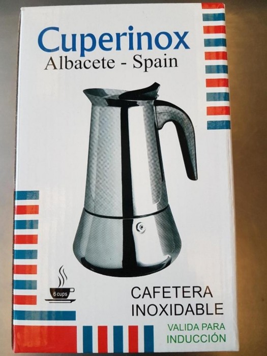 CAFETERA ACERO INOX 6 TAZAS INDUCC...