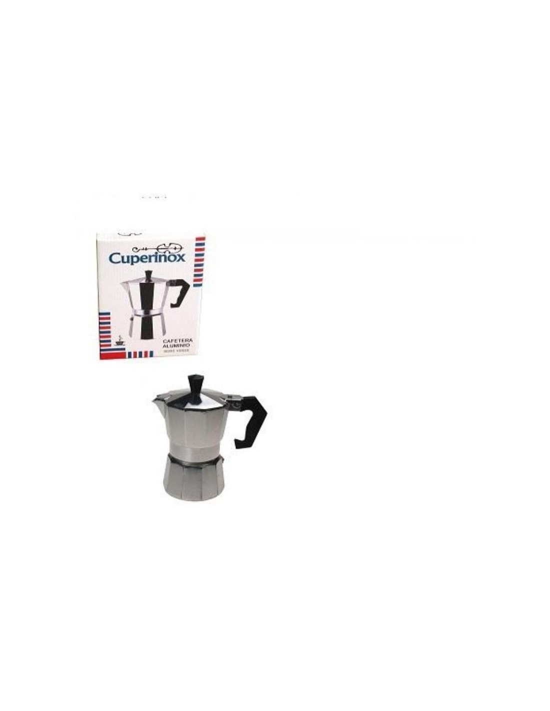 Caffettiera ELBA 3 Tazze In Alluminio Pressofuso E Acciaio Inox - Moka Design Bicolore Con Manico In Bachelite - Adatta A Tutti I Fuochi, Inclusa Induzione - Prodotto Italiano Per Caffè Aromatico