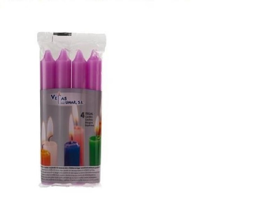 PACK 4 VELAS CILIND.LILA 211805