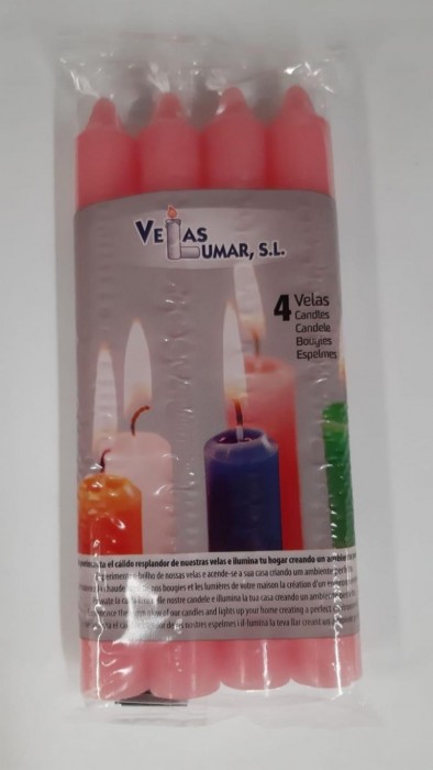 PACK 4 VELAS CILIND.ROSA 211807