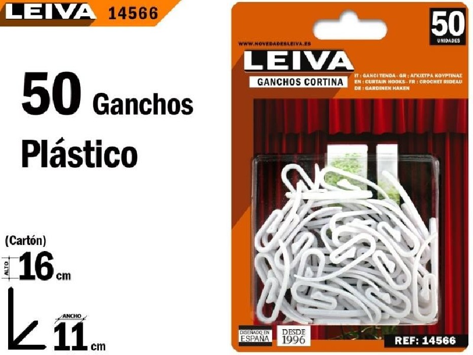 GANCHO CORTINA PLASTICOX50un 14566