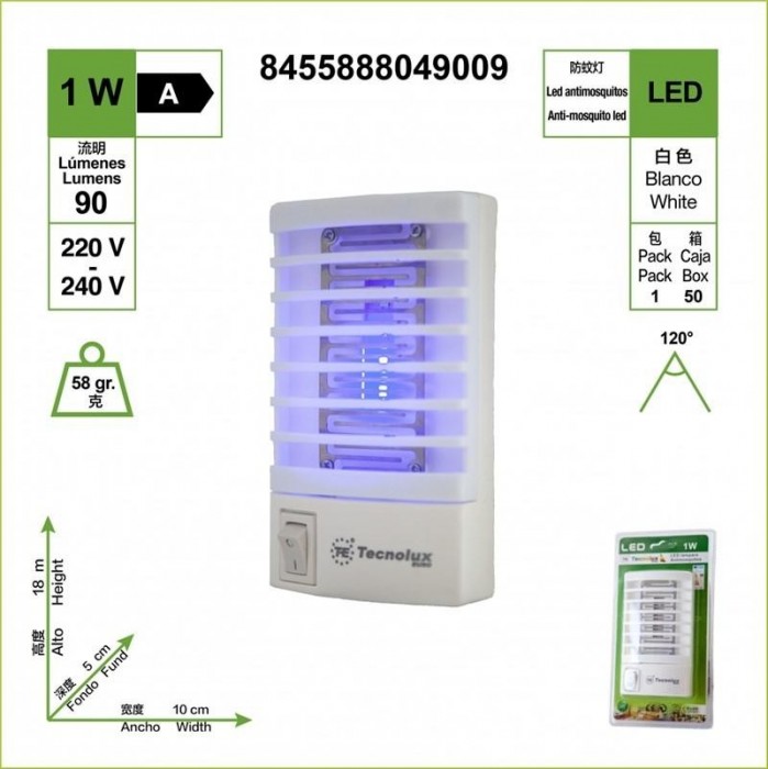 LUZ LED NOCHE ANTI-MOSQUITOS 1W