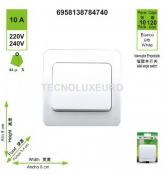 INTERRUPTOR YL8003 250V-10A