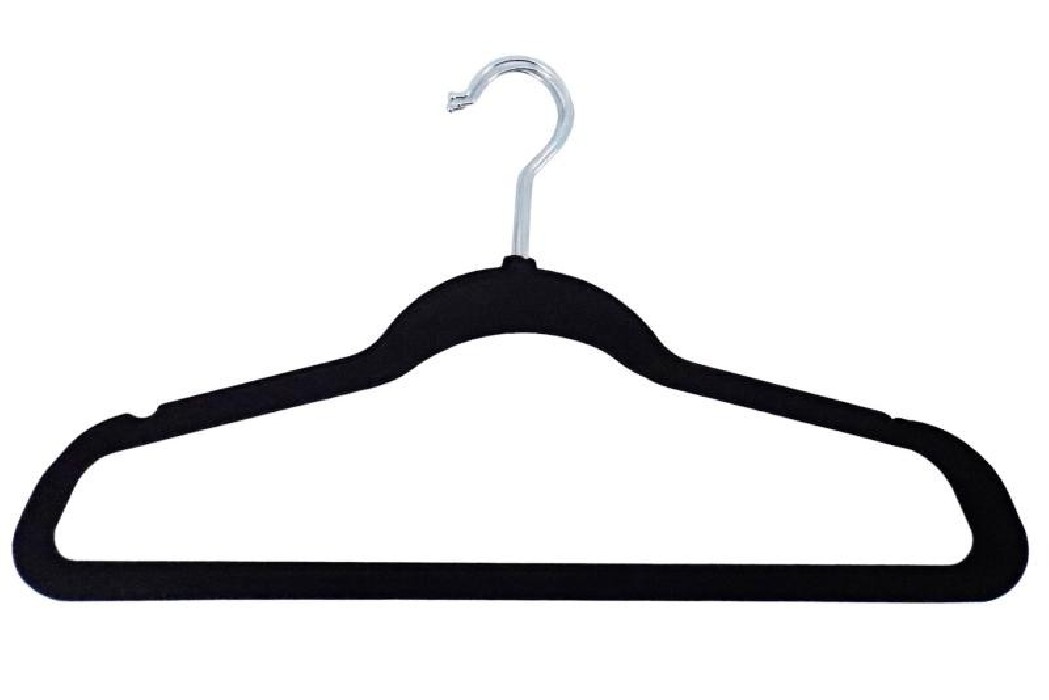 PERCHA TERCIOPELO CAOS SET 4 NEGRO