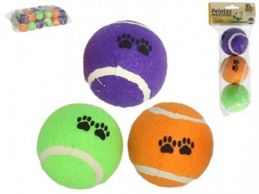 SET 3 PELOTAS MASCOTAS 6CM