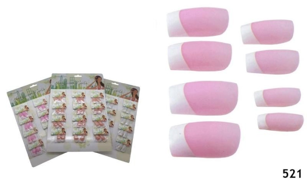 UÑAS ARTIFICIALES LISAS ROSAS RF.521