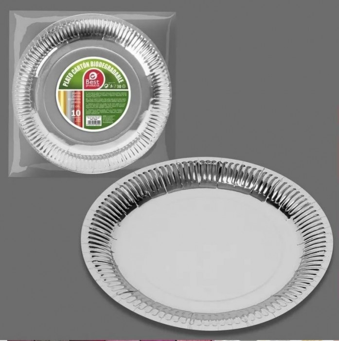 PLATOX10 CARTON PLATA 23CM  10649