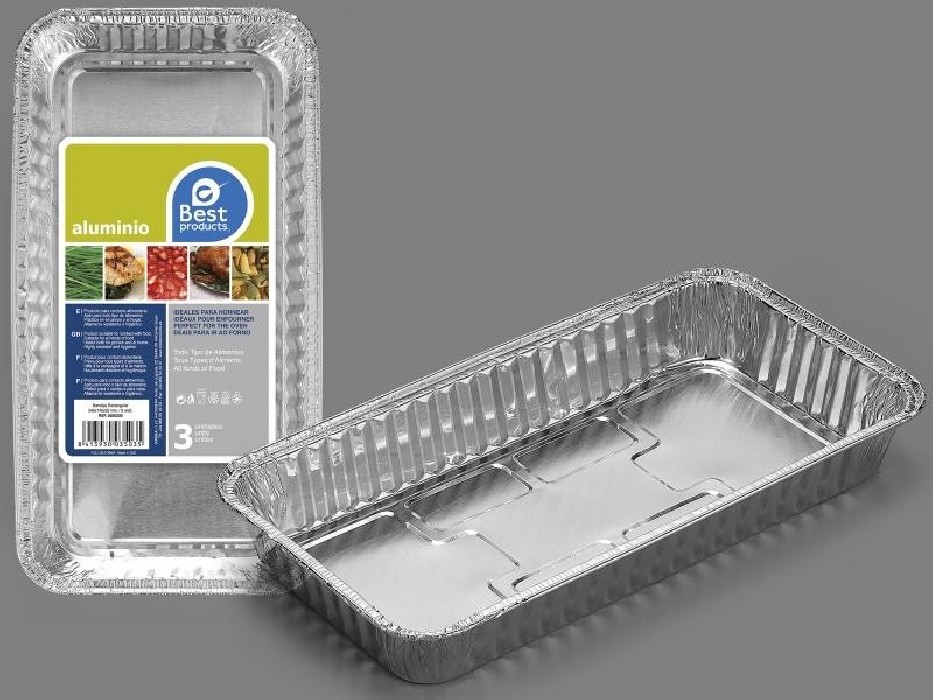 BANDEJA ALUMINIOX3 RECT. 22.5X13X4...