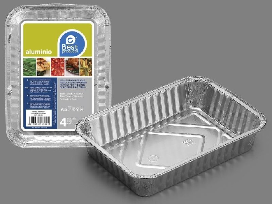 BANDEJA ALUMINIOX4 RECT.18.2X13.5X4.8...