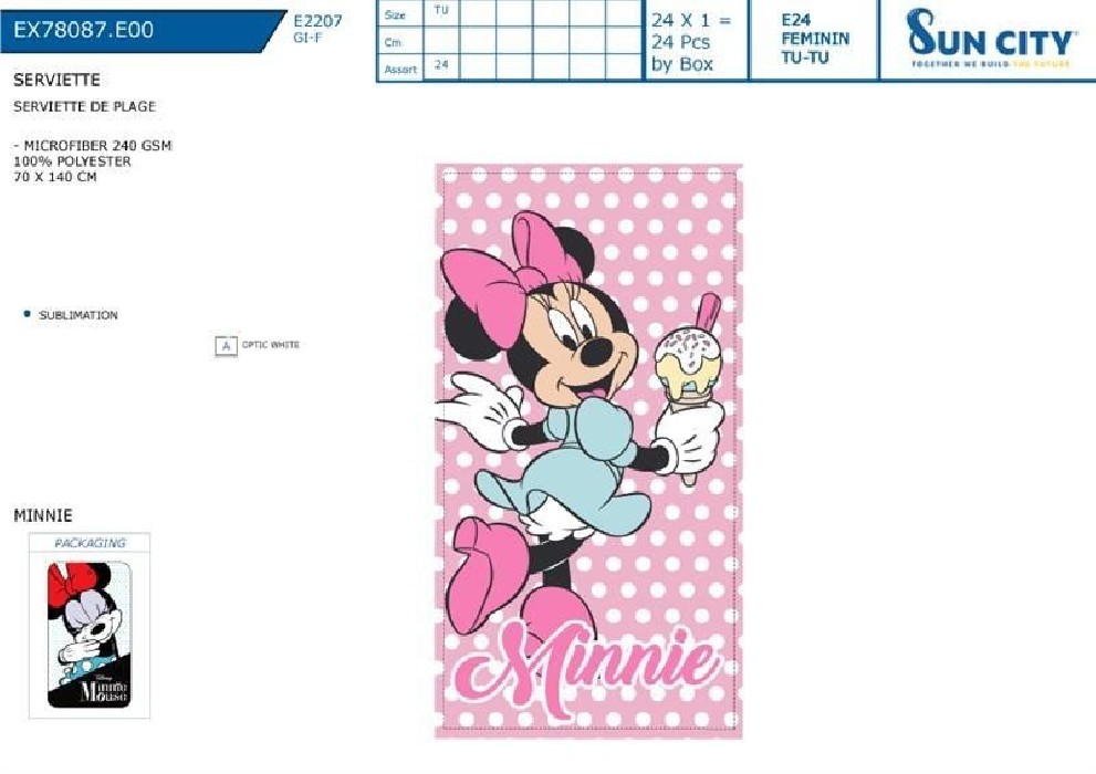 TOALLA PLAYA MICROFIBRA MINNIE...