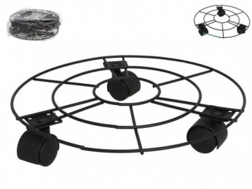 SOPORTE MACETAS 3 RUEDAS 25CM