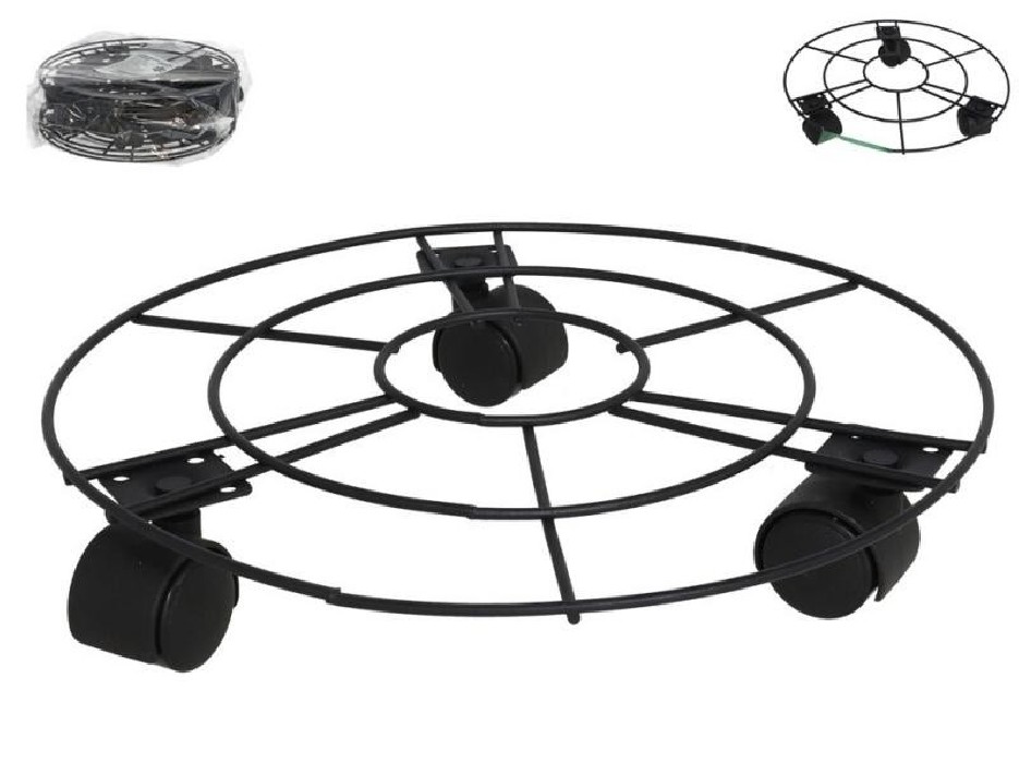 SOPORTE MACETAS 3 RUEDAS 25CM