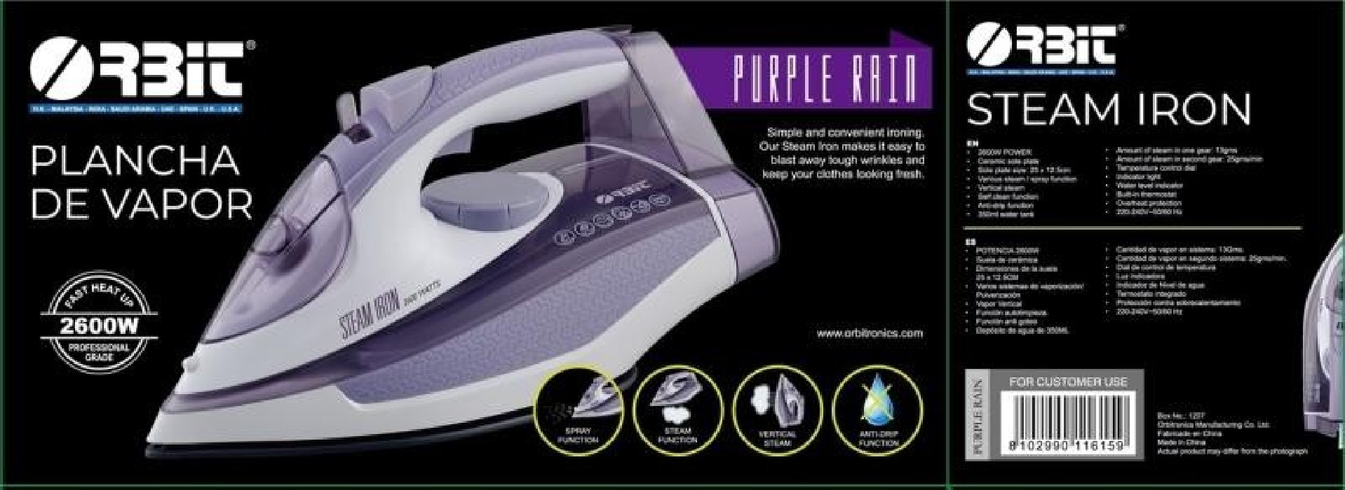 PLANCHA VAPOR PURPLE RAIN