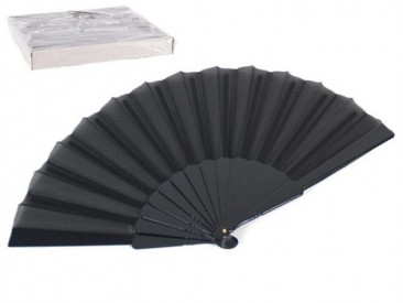 ABANICO PLASTICO NEGRO 23CM