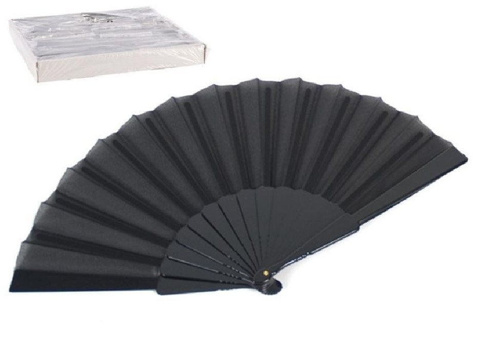 ABANICO PLASTICO NEGRO 23CM
