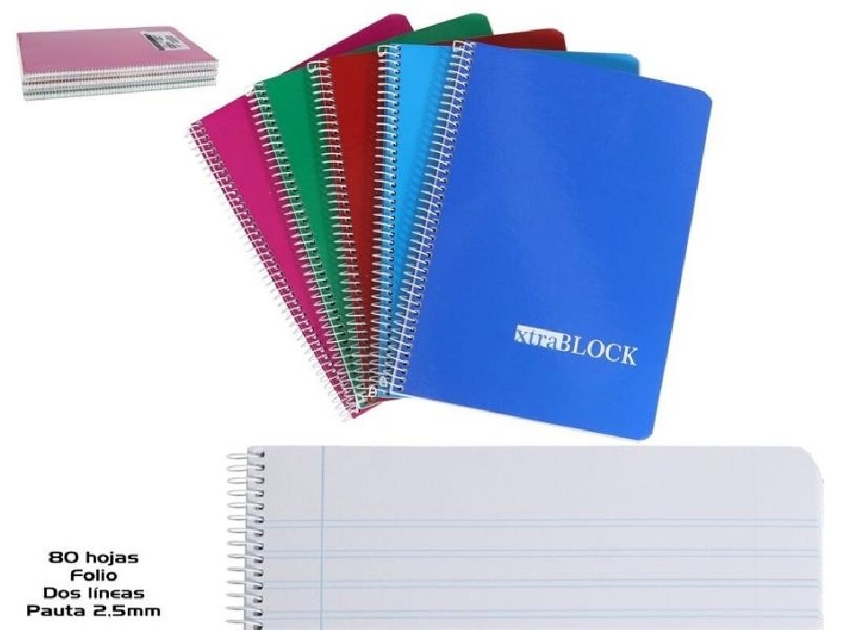 BLOCK FOLIO 2 RAYAS 2,5mm 80H