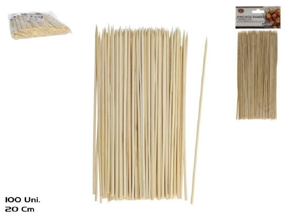 PINCHOS BAMBÚ BARBACOAX100 20CM