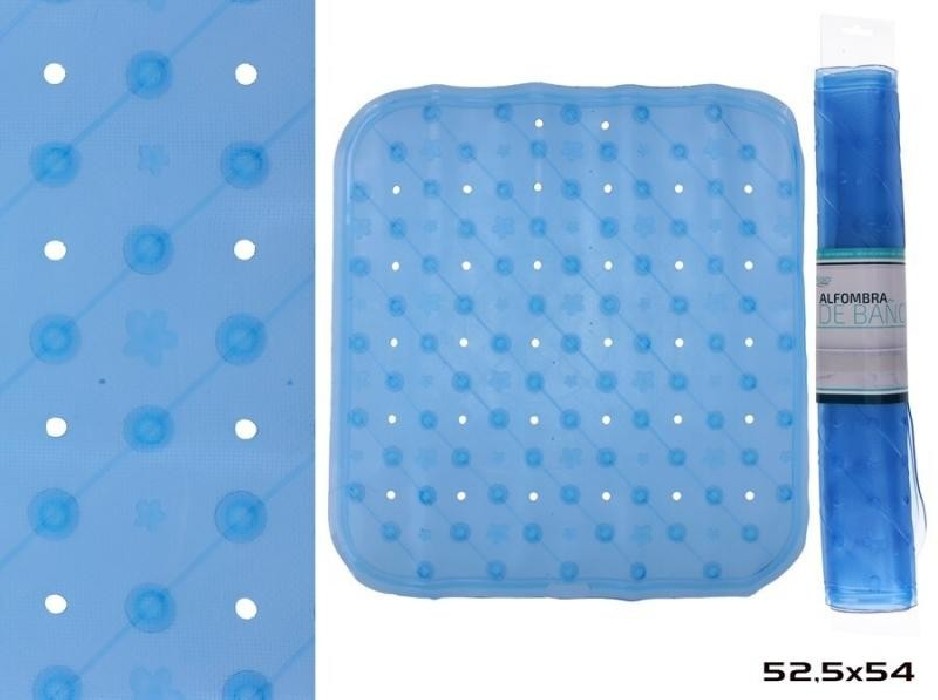 ALFOMBRA BAÑO PVC CLASS 54x52,5 AZUL